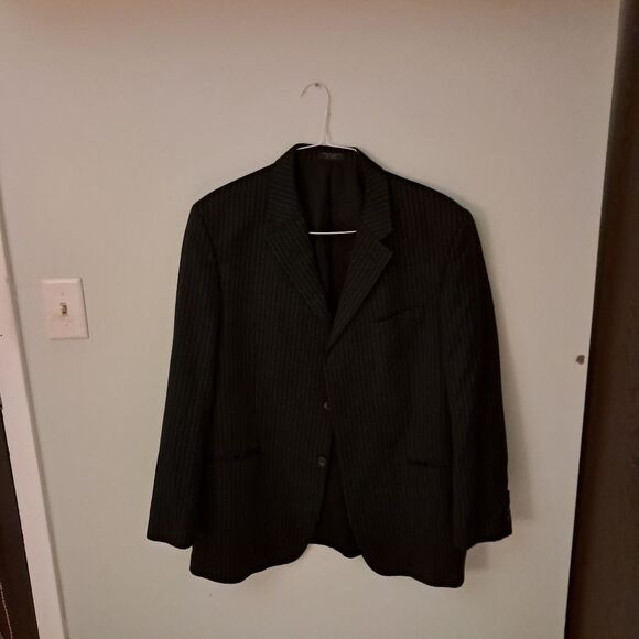 Jones New York Blazer Men's 48 Black Pinestripe Office Career Formal Business - Picture 1 of 13
